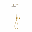 Conjunto de ducha empotrado pared Assen oro cepillado de Imex